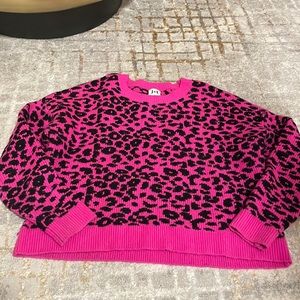 Hot pink leopard print sweater